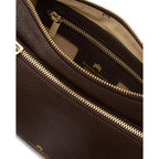 Cuoieria Fiorentina | Borsa A Tracolla Double Pouch Velvet In Pelle Bottalata | Cioccolato