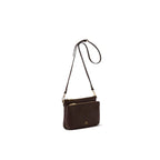 Cuoieria Fiorentina | Borsa A Tracolla Double Pouch Velvet In Pelle Bottalata | Cioccolato