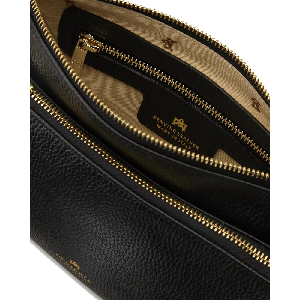 Cuoieria Fiorentina | Borsa A Tracolla Double Pouch Velvet In Pelle Bottalata | Nero