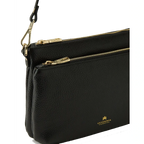 Cuoieria Fiorentina | Borsa A Tracolla Double Pouch Velvet In Pelle Bottalata | Nero