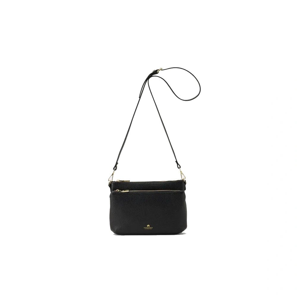 Cuoieria Fiorentina | Borsa A Tracolla Double Pouch Velvet In Pelle Bottalata | Nero