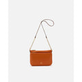 Cuoieria Fiorentina | Double Pouch Velvet In Vera Pelle Bottalata | Arancio Made In Italy