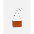Cuoieria Fiorentina | Double Pouch Velvet In Vera Pelle Bottalata | Arancio Made In Italy