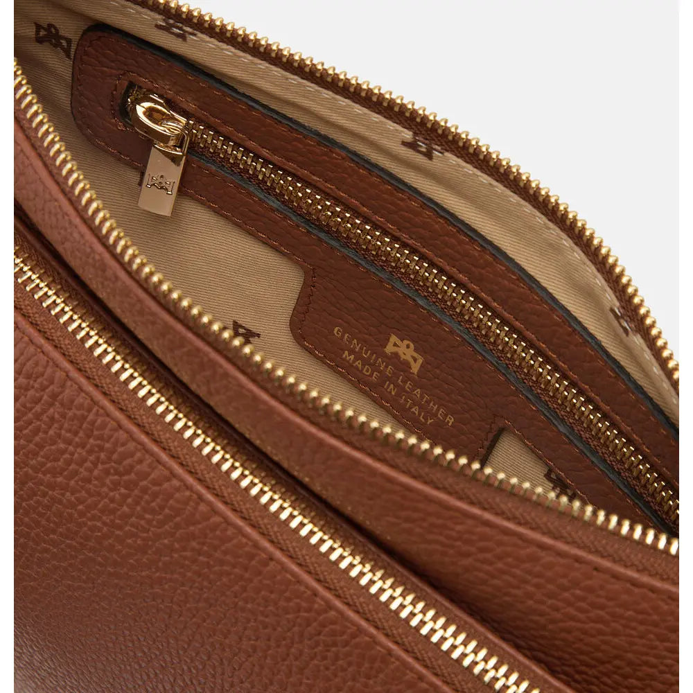 Cuoieria Fiorentina | Double Pouch Velvet in Pelle Bottalata | Caramello