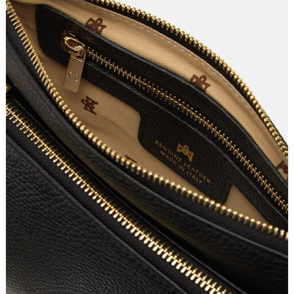 Cuoieria Fiorentina | Double Pouch Velvet in Pelle Bottalata | Nero