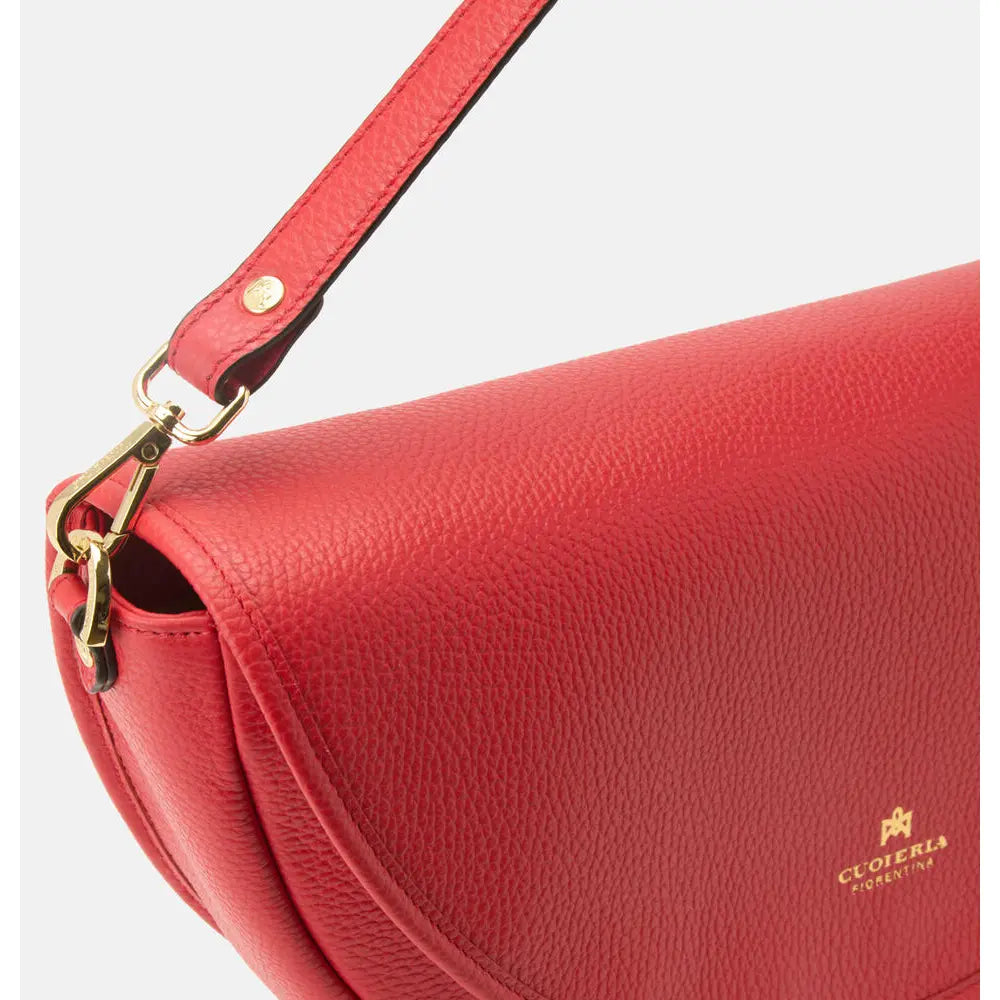 Cuoieria Fiorentina | Flap Bag Grande Dora in Pelle Bottalata | Tomato