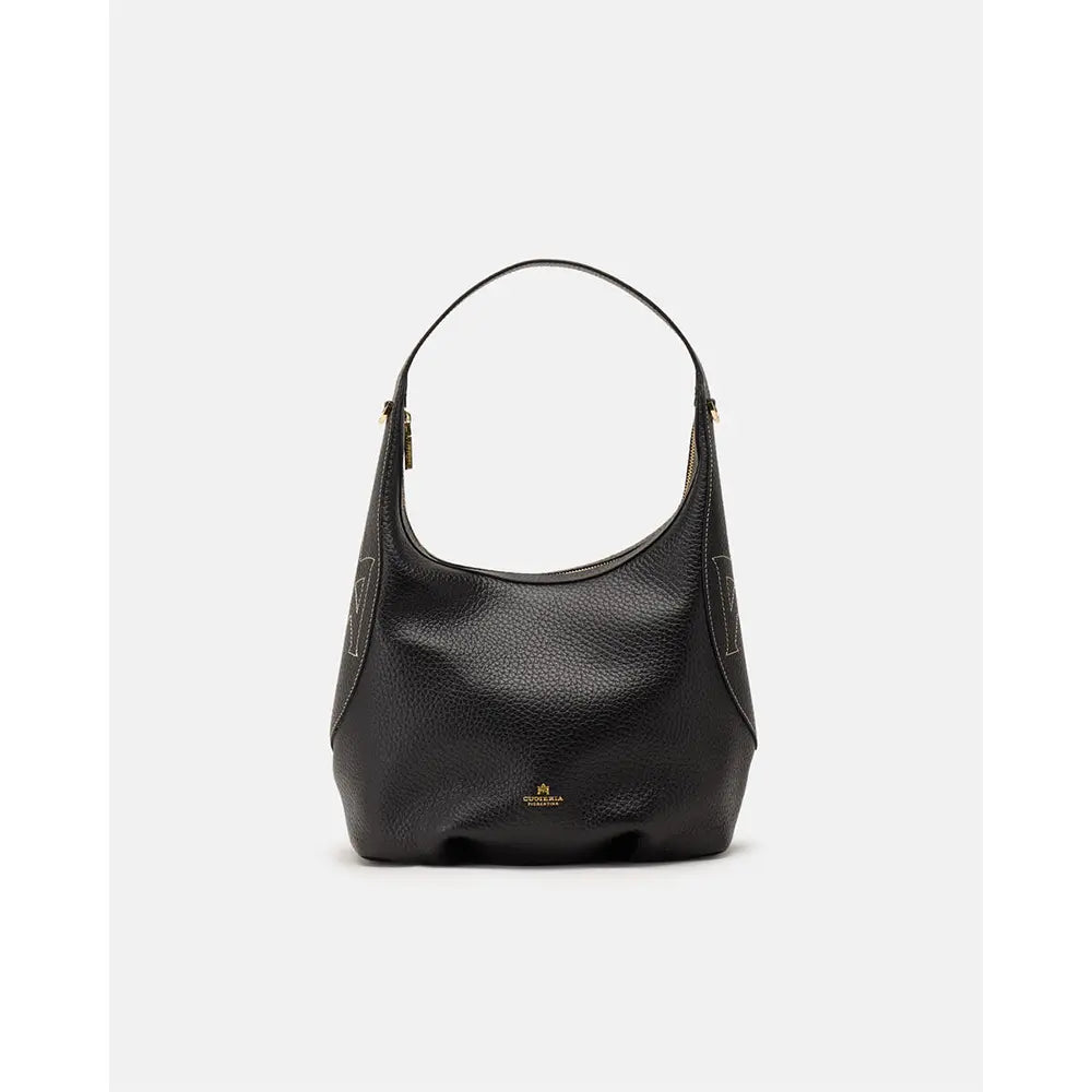 Cuoieria Fiorentina | Borsa Hobo Grande Maxima In Vera Pelle | Nero Made In Italy