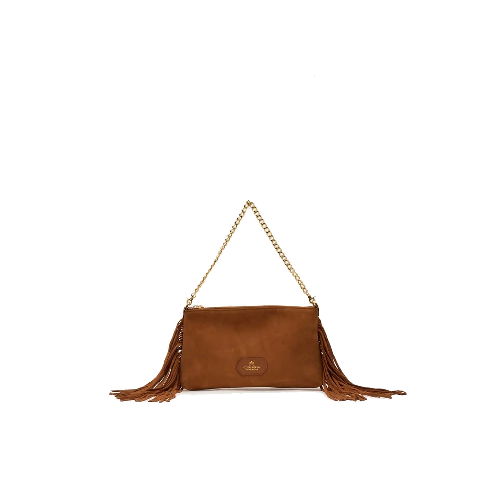 Cuoieria Fiorentina | Pochette Pouch Con Frange In Pelle | Caramel