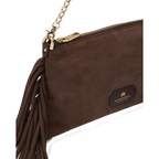 Cuoieria Fiorentina | Pochette Pouch Con Frange In Pelle | Cioccolato