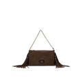 Cuoieria Fiorentina | Pochette Pouch Con Frange In Pelle | Cioccolato
