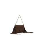 Cuoieria Fiorentina | Pochette Pouch Con Frange In Pelle | Cioccolato
