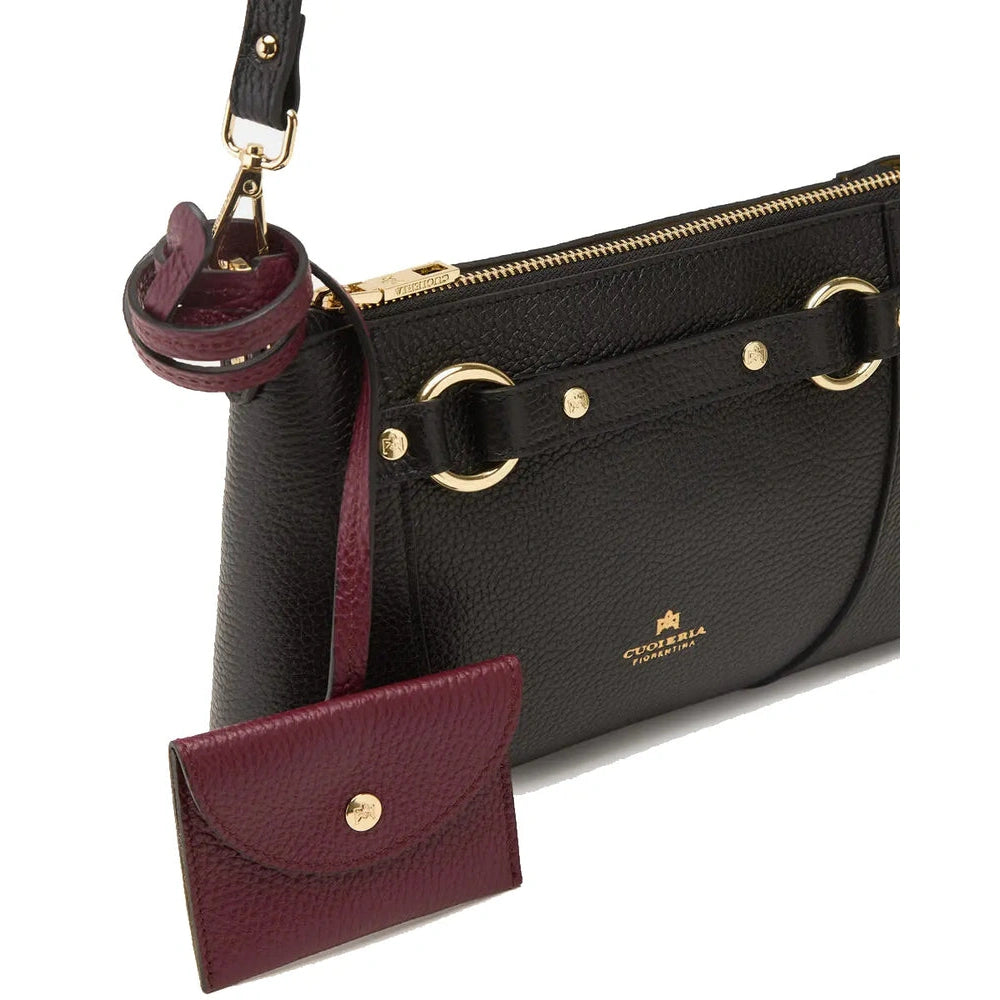 Cuoieria Fiorentina | Pouch Piccola Clara In Pelle Bottalata | Nero Bordeaux