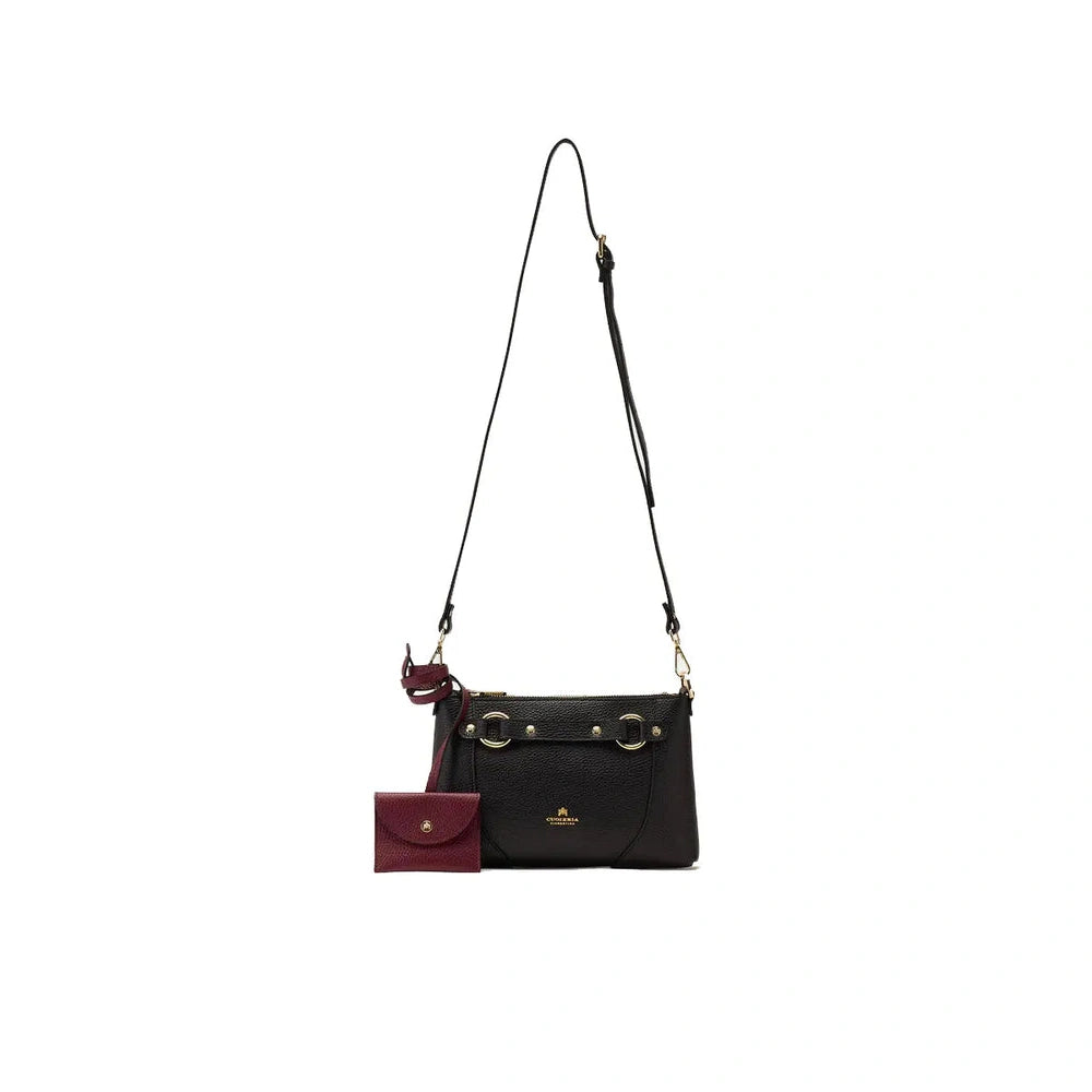 Cuoieria Fiorentina | Pouch Piccola Clara In Pelle Bottalata | Nero Bordeaux