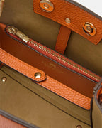 Cuoieria Fiorentina | Secchiello Piccolo Candy In Vera Pelle Bottalata | Arancio Made In Italy