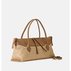 Cuoieria Fiorentina | Shopping Bag Holly In Rafia E Vera Pelle | Desert Made In Italy