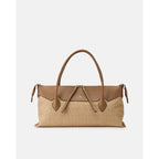Cuoieria Fiorentina | Shopping Bag Holly In Rafia E Vera Pelle | Desert Made In Italy