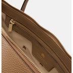 Cuoieria Fiorentina | Shopping Bag Holly In Rafia E Vera Pelle | Desert Made In Italy