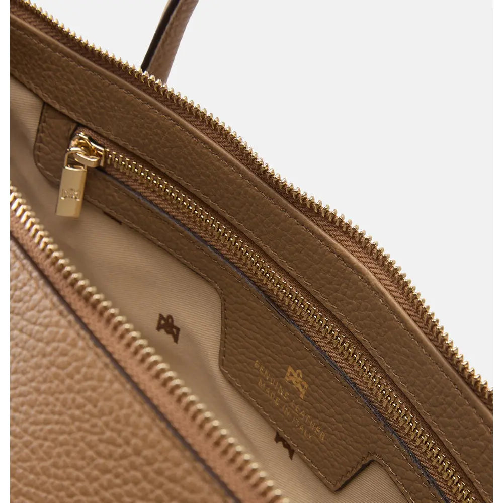 Cuoieria Fiorentina | Shopping Bag Holly In Rafia E Vera Pelle | Desert Made In Italy