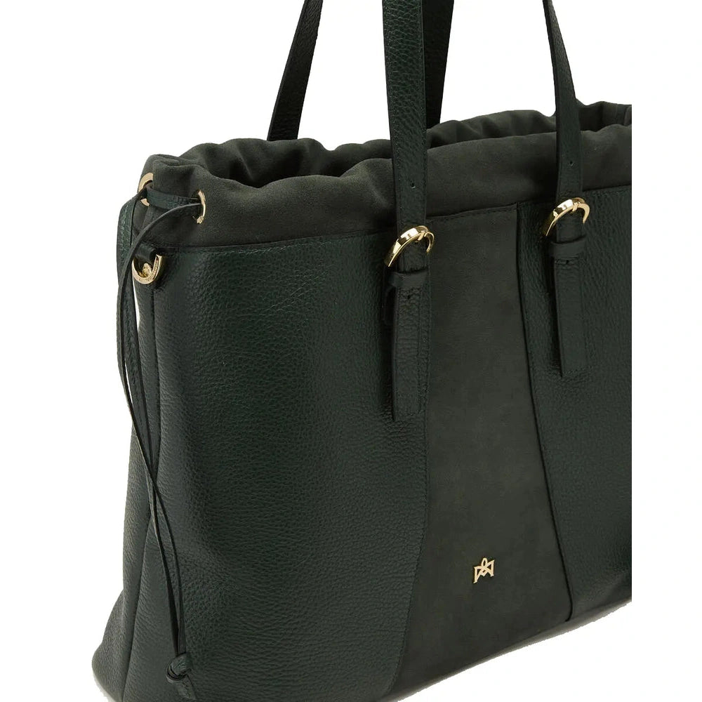 Cuoieria Fiorentina | Shopping Bag Sybel Suede Multimateriale | Muschio