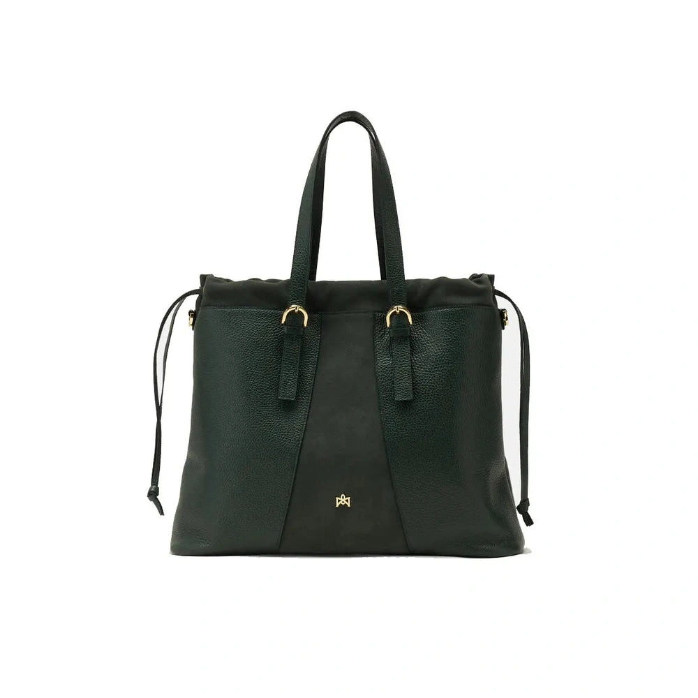 Cuoieria Fiorentina | Shopping Bag Sybel Suede Multimateriale | Muschio