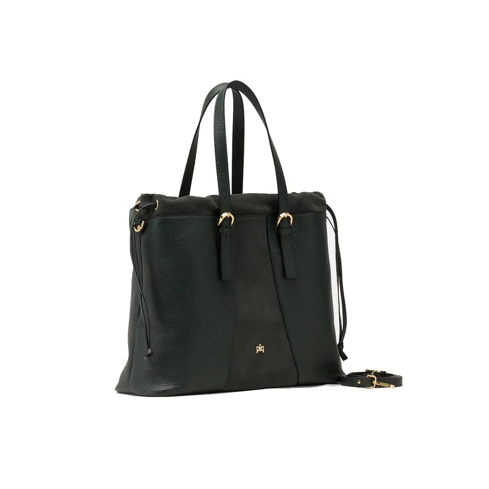 Cuoieria Fiorentina | Shopping Bag Sybel Suede Multimateriale | Muschio