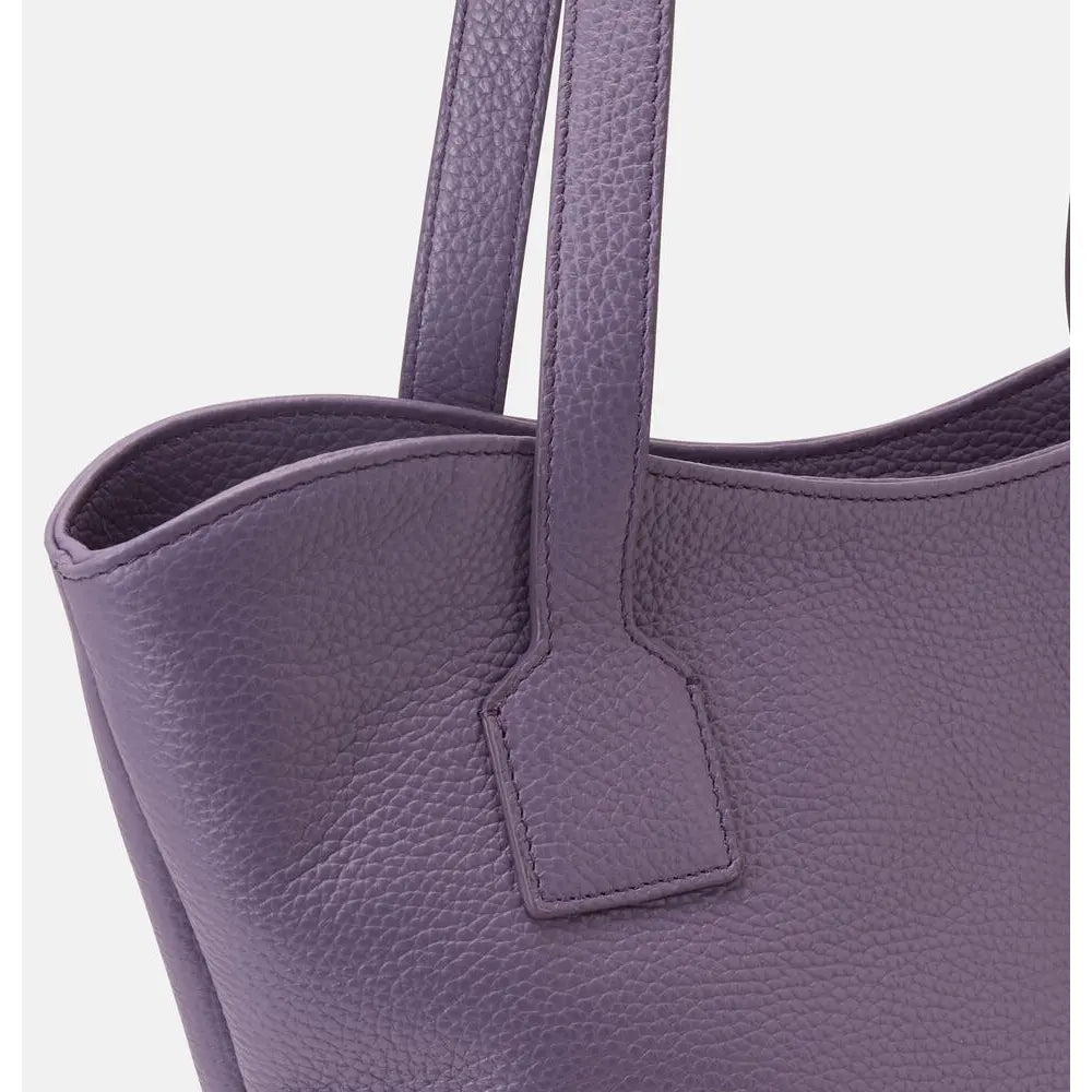 Cuoieria Fiorentina | Tote Bag Piccola Twin In Vera Pelle Bottalata | Lavanda Made In Italy