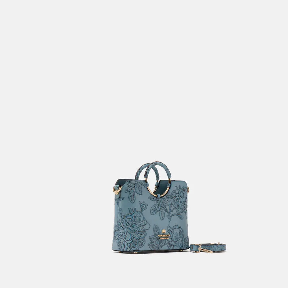 Cuoieria Fiorentina | Tote Bag Piccola Mimì in Pelle | Celeste