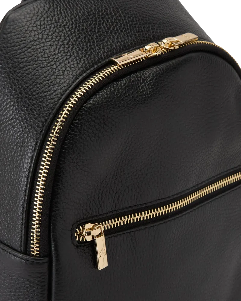 Cuoieria Fiorentina | Zaino Piccolo Velvet In Vera Pelle Bottalata | Nero