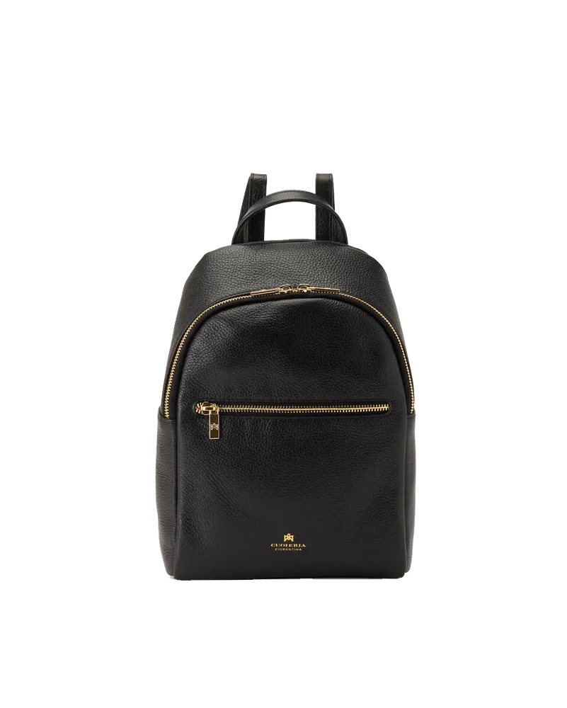 Cuoieria Fiorentina | Zaino Piccolo Velvet In Vera Pelle Bottalata | Nero