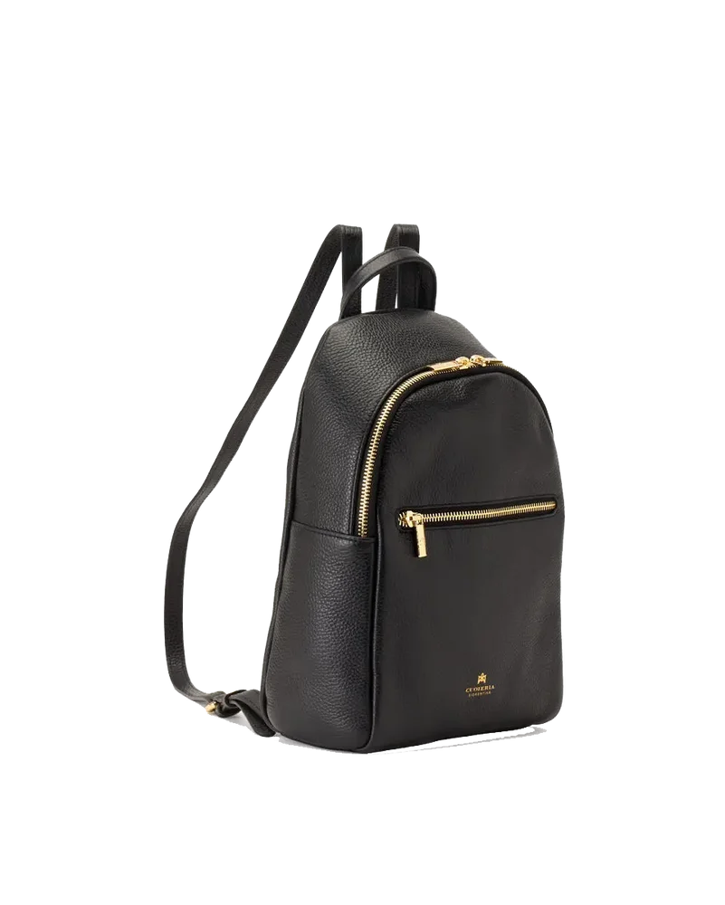 Cuoieria Fiorentina | Zaino Piccolo Velvet In Vera Pelle Bottalata | Nero