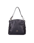 Cuoieria Fiorentina | Borsa Hobo Medium Velvet in Vera Pelle Bottalata | Nero