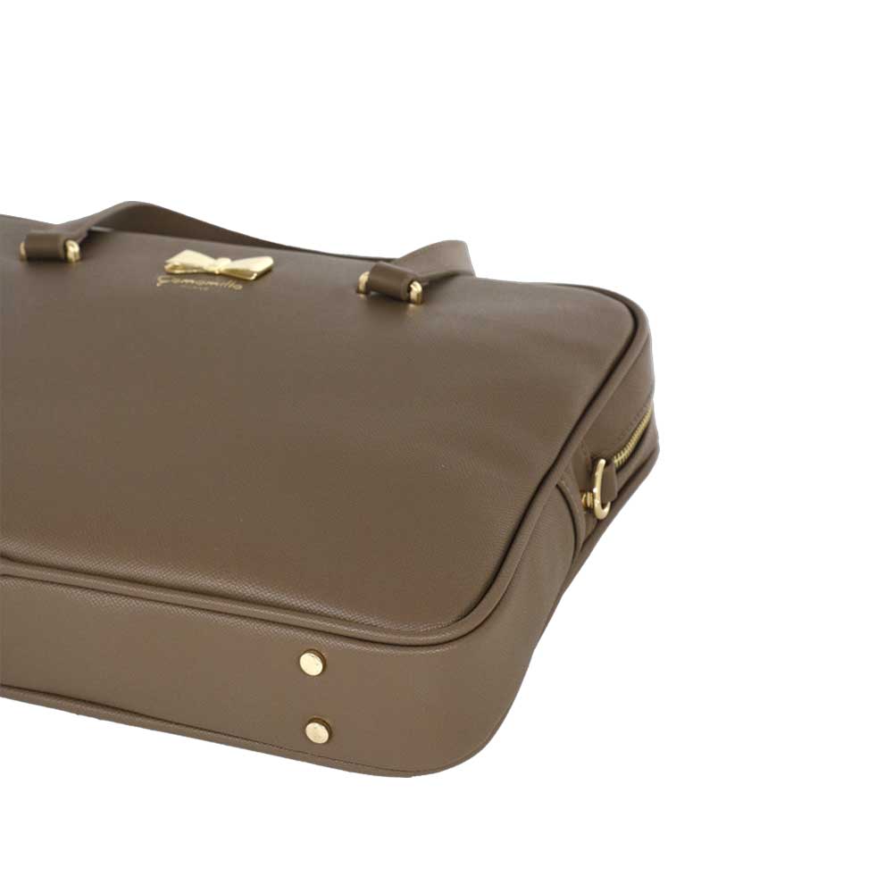 Camomilla Milano | Borsa PC Taupe in Saffiano con Fiocco