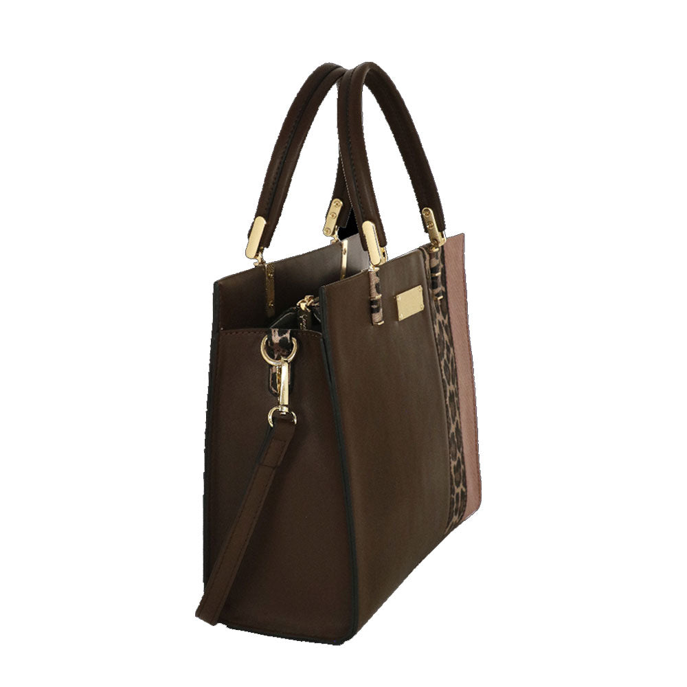 Camomilla Milano | Borsa a Mano Jungle M | Stampa Animalier Marrone