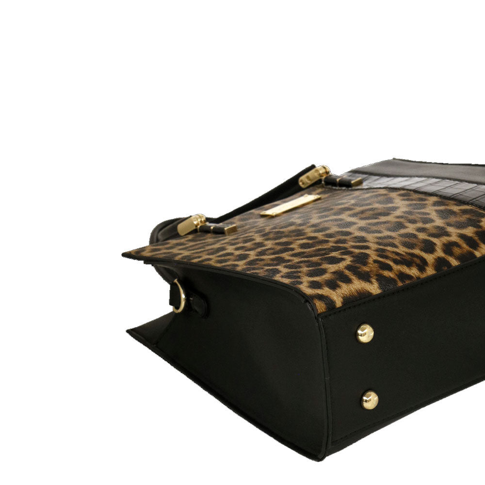 Camomilla Milano | Borsa a Mano Jungle M | Stampa Animalier Nera