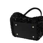 Camomilla Milano | Borsa a Mano Petite Shine Nera in Paillettes