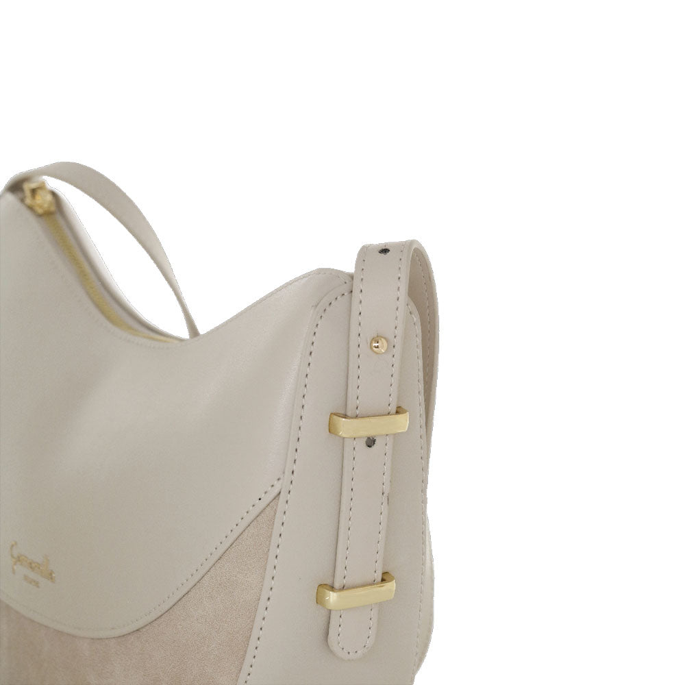 Camomilla Milano | Borsa a Spalla Emma Off White Effetto Camoscio