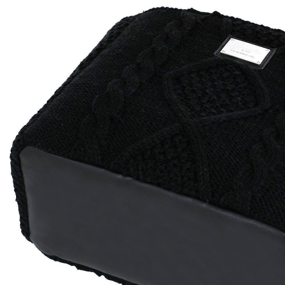 Camomilla Milano | Borsa a Mano M Tricot Chalet Nera in Lana