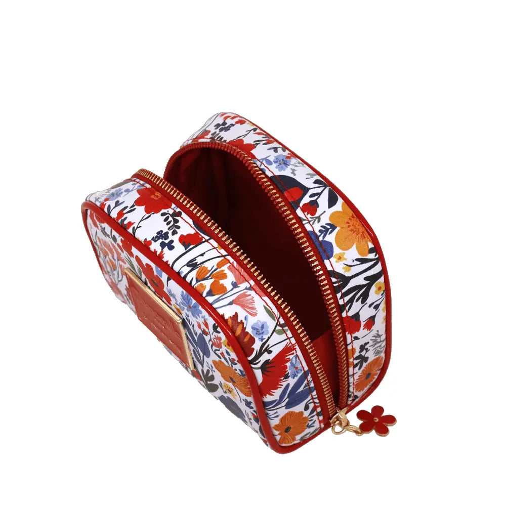 Camomilla Milano | Necessaire S Sweet Bloom Rosso | Mini Beauty Case Floreale e Vichy