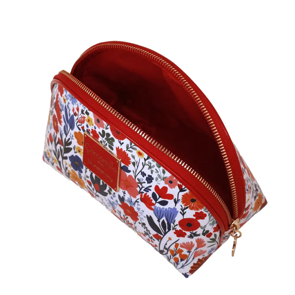 Camomilla Milano | Pouch M Sweet Bloom Rosso | Bustina Beauty Floreale e Vichy