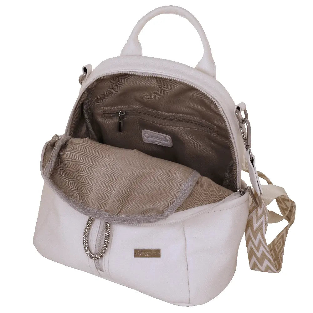 Camomilla Milano | Zaino City Frizzy Bianco | Zainetto Compatto con Dettagli Brillanti