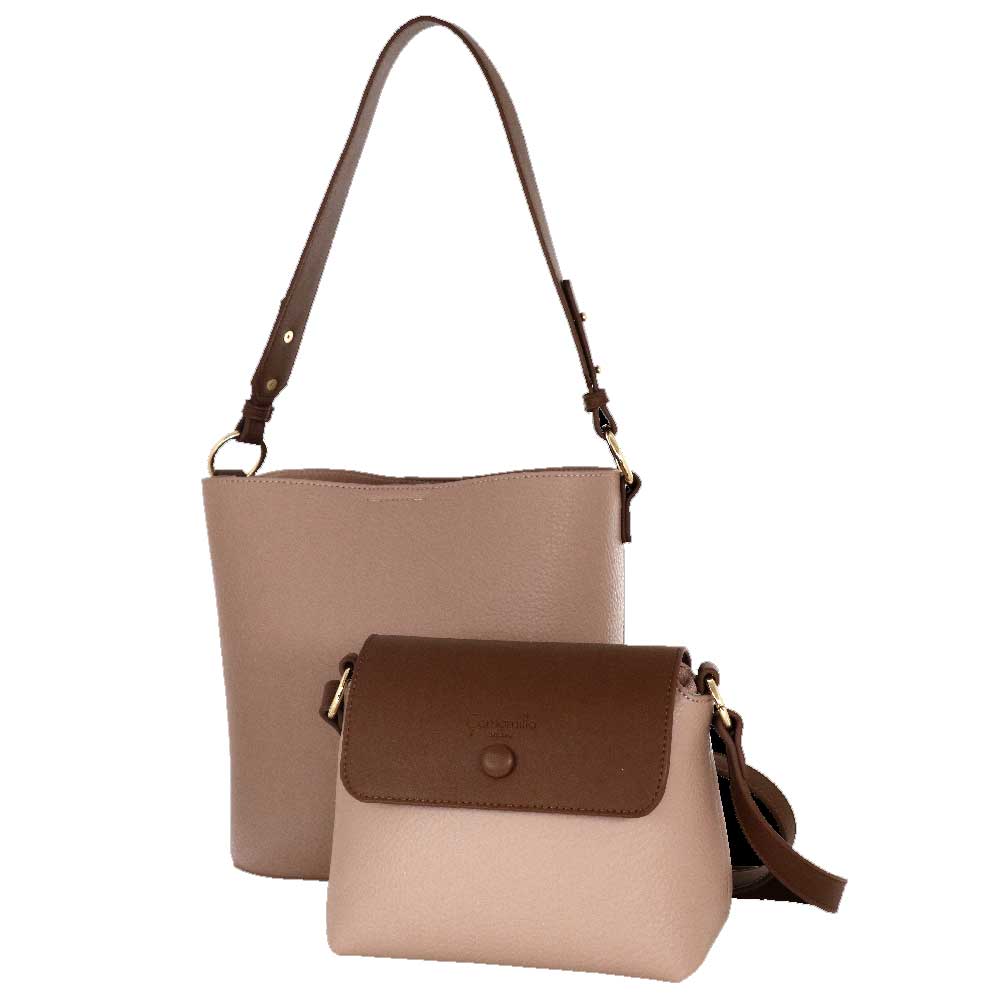 Camomilla Milano | Bag in Bag Bree M Rosa Antico con Contrasti