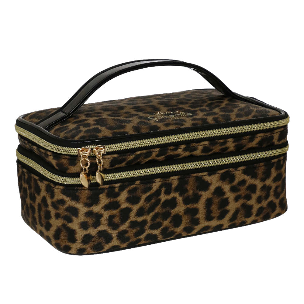 Camomilla Milano | Beauty Case M Couture | Leopardato con Porta Pennelli