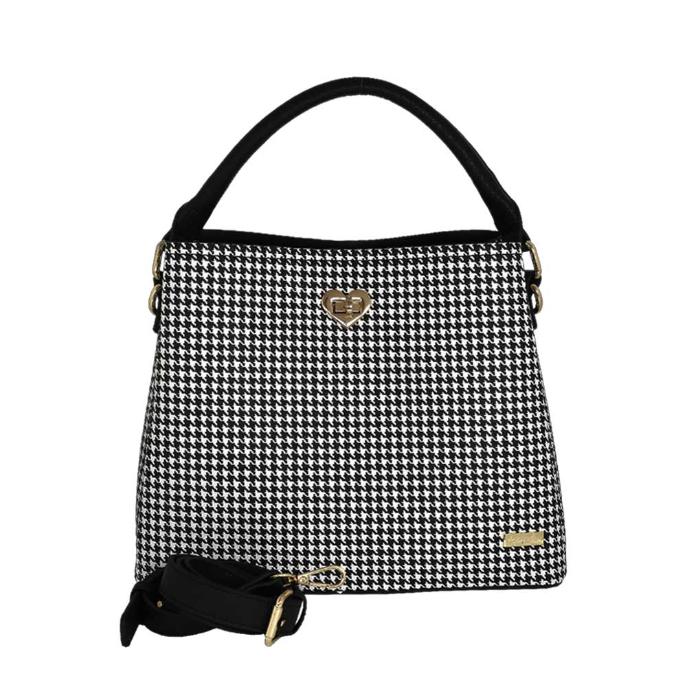 Camomilla Milano | Borsa a Mano Jill Pied de Poule con Cuore