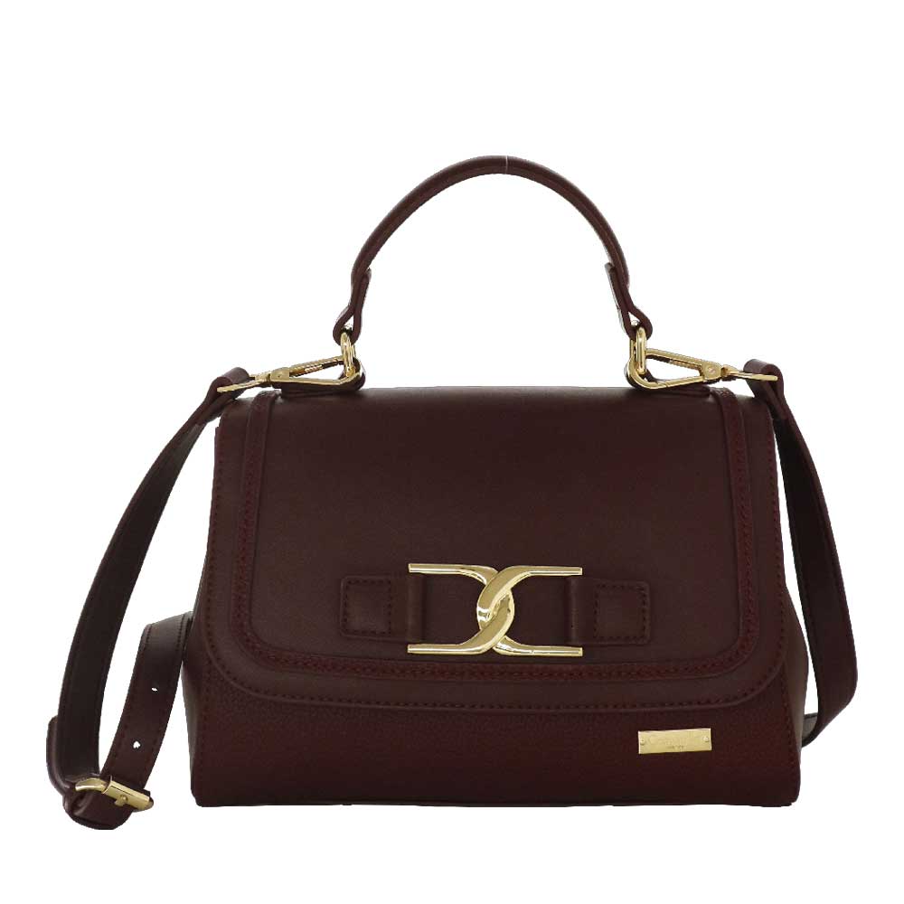 Camomilla Milano | Borsa a Mano Ottavia Burgundy con Fibbia