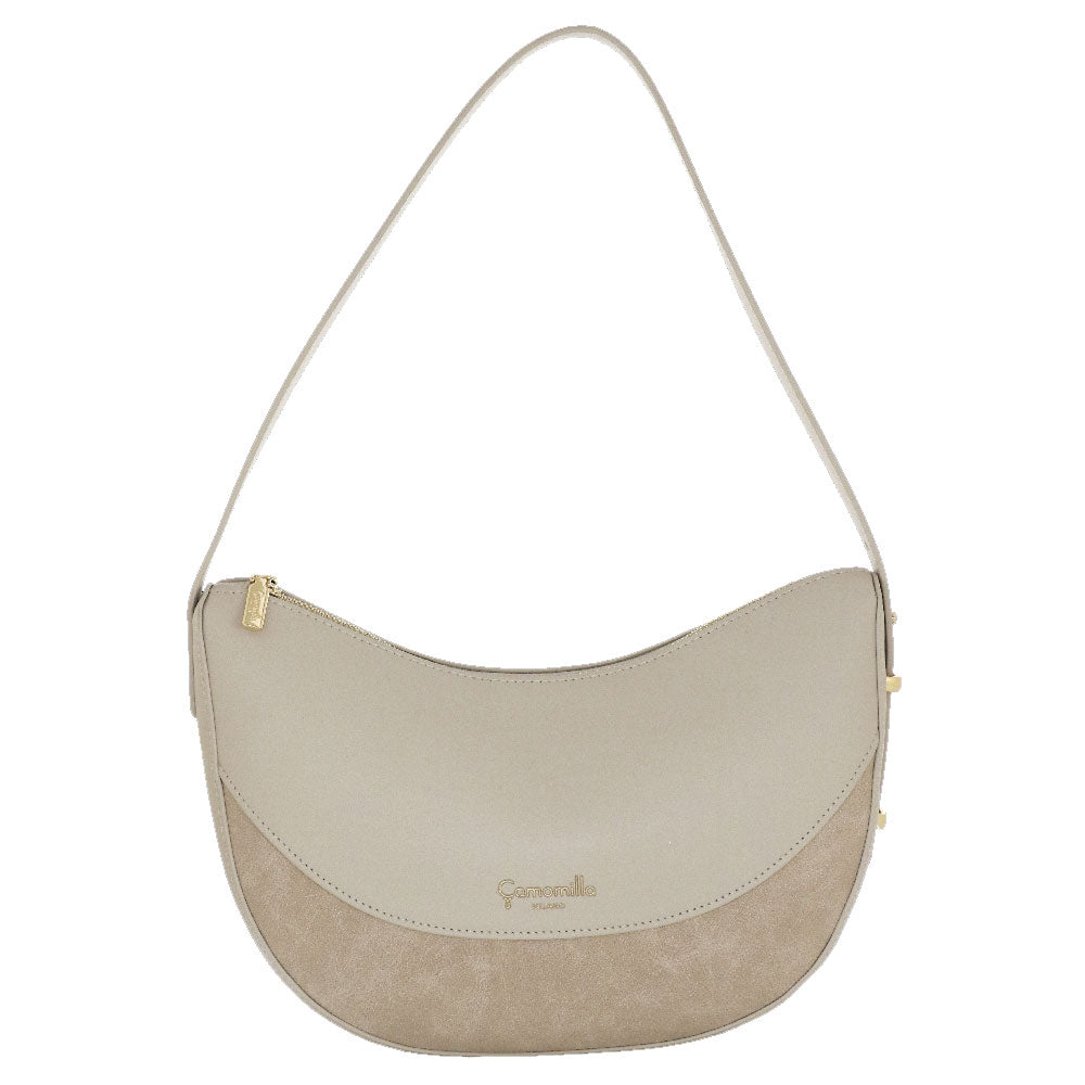 Camomilla Milano | Borsa a Spalla Emma Off White Effetto Camoscio