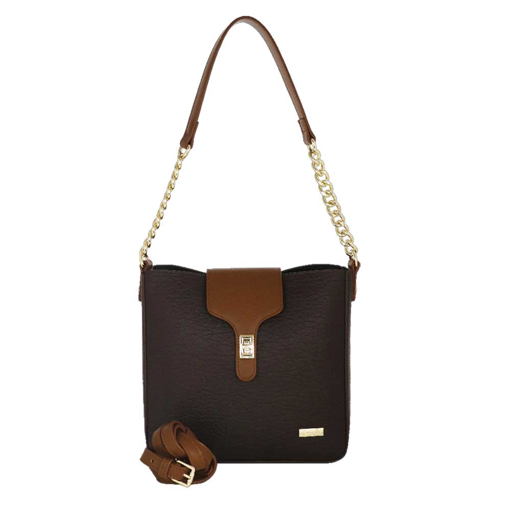 Camomilla Milano | Borsa a Spalla Emy Marrone | Chiusura a Girello