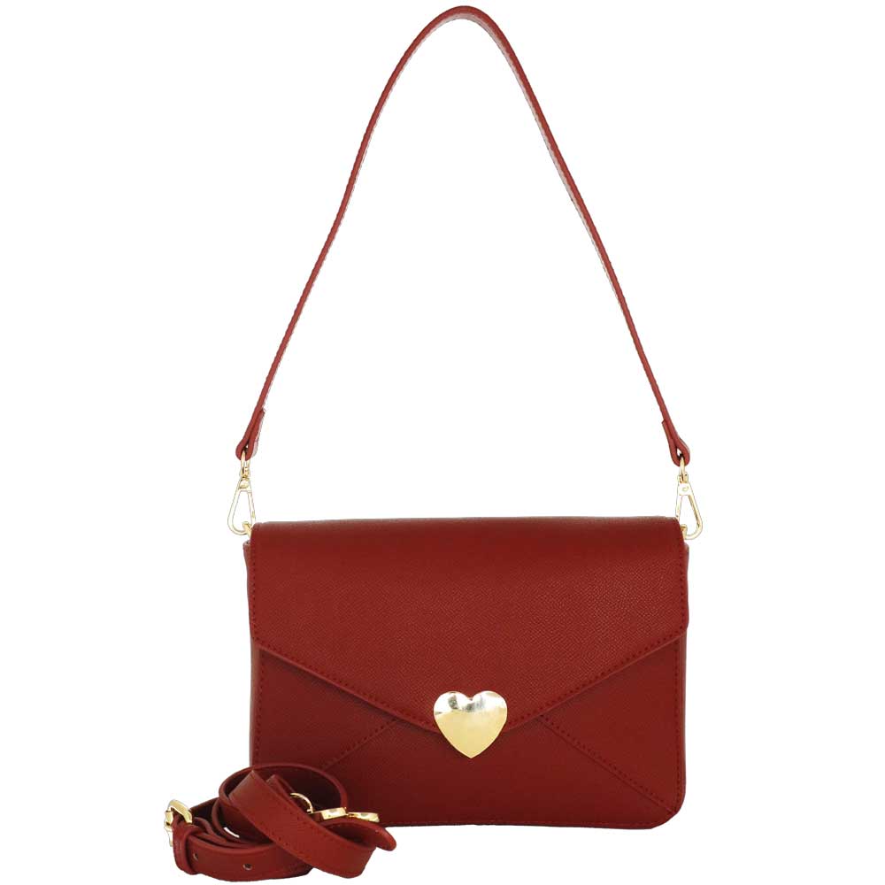 Camomilla Milano | Borsa a Spalla Nina Rossa con Chiusura a Cuore