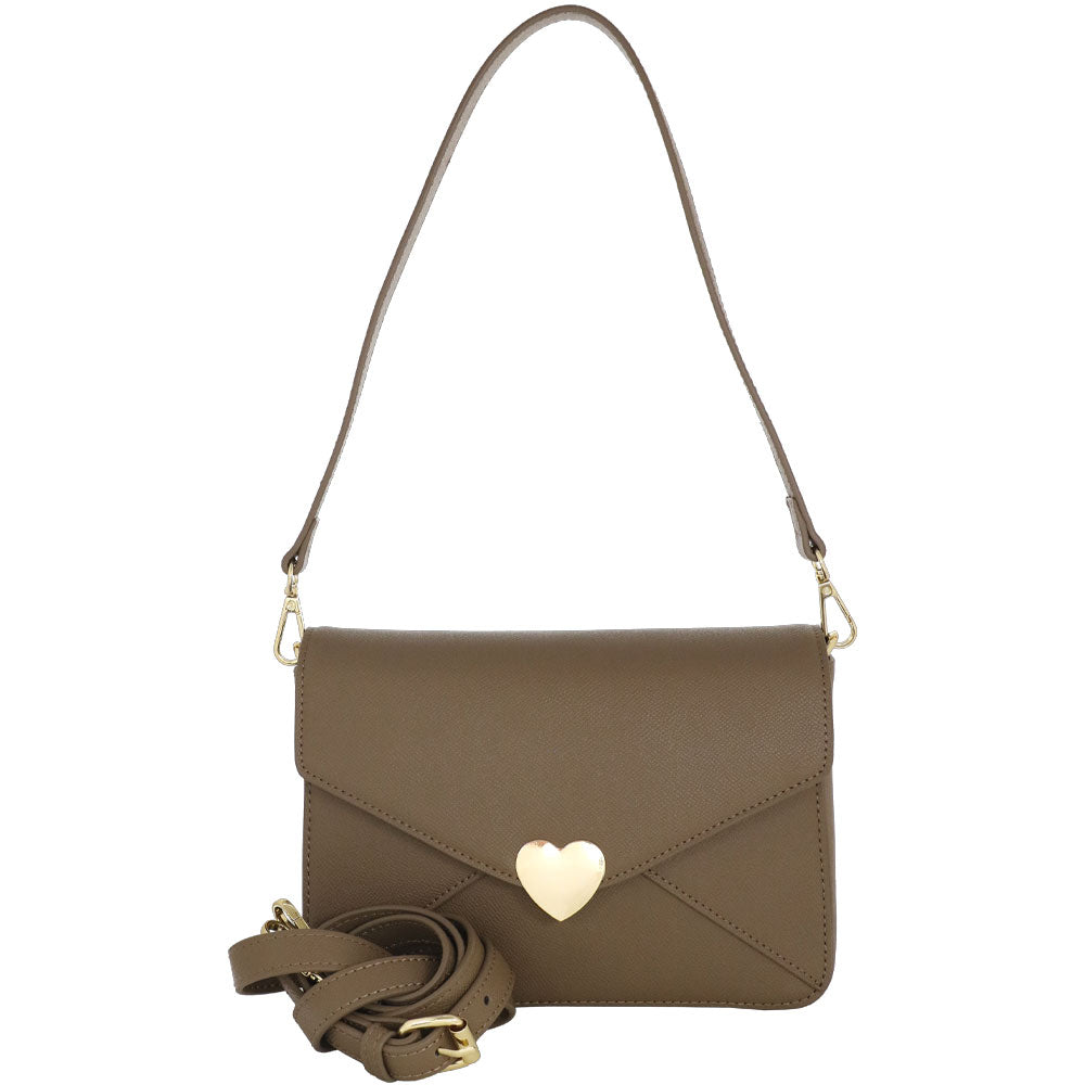 Camomilla Milano | Borsa a Spalla Nina Tortora con Chiusura a Cuore