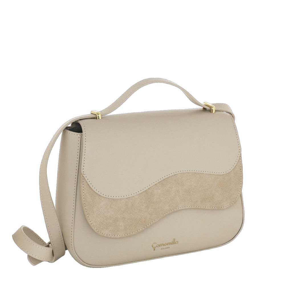 Camomilla Milano | Borsa Tracolla Emma Off White Effetto Camoscio