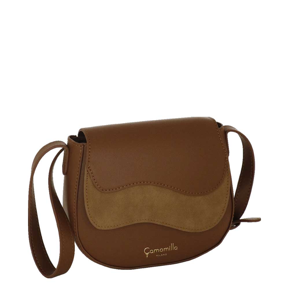 Camomilla Milano | Borsa Tracolla Emma S Marrone Effetto Camoscio